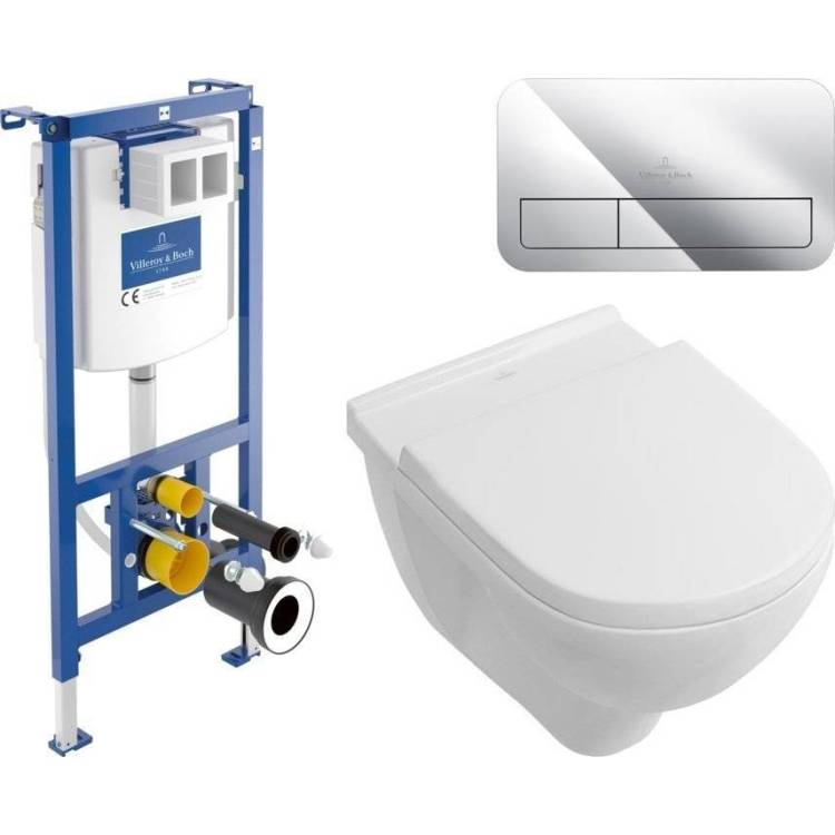 Комплект Унитаз подвесной Villeroy&Boch O.Novo 5660 H101 alpin + Инсталляция 92242700 + Кнопка