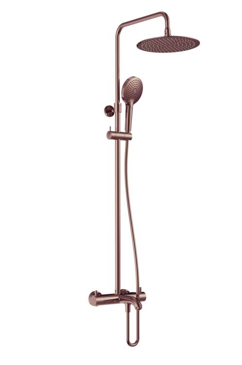 Душевая стойка AQUAme Siena AQM8008BC медь шлифованная