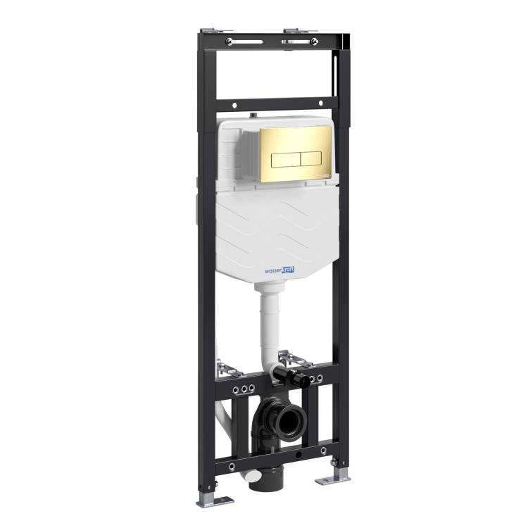 Система инсталляции для унитазов Wasserkraft Alme 15TLT.010.ME.PG03 клавиша золото глянцевое