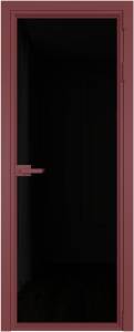 Межкомнатная дверь Profil Doors 1 AV цвет профиля Красный антрацит, стекло безопасное 6 мм черный триплекс 700x2000