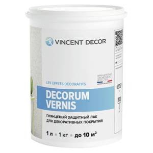 Защитный лак для декоративных покрытий Vincent decor Decorum Vernis глянцевый 2.5 л