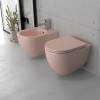 Унитаз подвесной Isvea Infinity 10NF02001SV-2S безободковый, сиденье с микролифтом, лососевый матовый фото 4