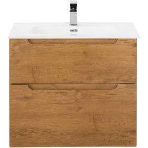 Тумба с раковиной Belbagno Etna H-60 ETNA-H60-600-2C-SO-RN-P 60x45x60 Rovere Nature подвесная с двумя выкатными ящиками, с доводчиками