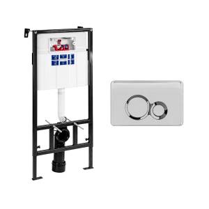 Система инсталляции для унитазов Bettoserb Sava Fix Slim SET40006463 клавиша хром матовый, хром глянец