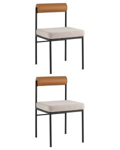 Набор из 2 стульев Stool Group Балла FDC7287 sDC6095-4+b270-28 X2 бежевый, коричневая экокожа