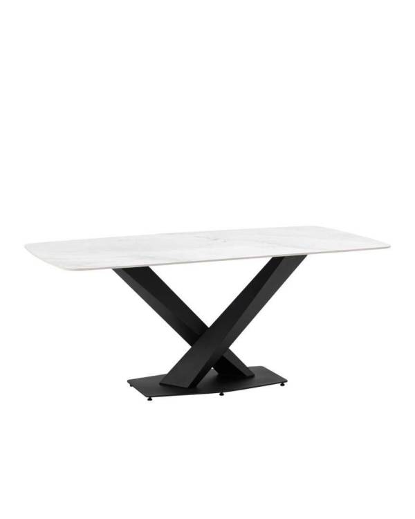 Стол обеденный Stool Group Belle F-1450 180 top baiyushi DUAL белый мрамор 180x90x76