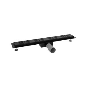 Душевой трап Teymi Ellie T90374 решетка черная, 10x60 см