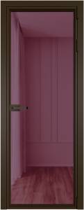 Межкомнатная дверь Profil Doors 1 AV цвет профиля Деорэ, стекло безопасное 6 мм фиолетовое шпион 800x2000