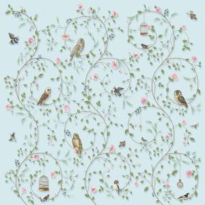 Бесшовные Eco обои Ortograf Chinoiserie 33952 Avifauna blue Ворс ОЕ