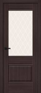 Межкомнатная дверь Остекленная Bravo Прима-3 153-1177 Полотоно Wenge Melinga, Стекло White Сrystal 2000х700