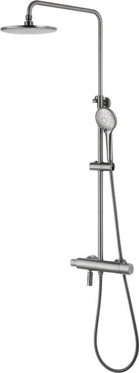 Душевая стойка Lemark Bronx LM3772GM c термостатом, графит