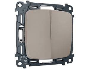 Комплект механизма 2-клавишного перекрестного выключателя Ambrella Volt MO MO363030 серо-бежевый матовый