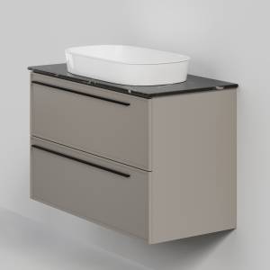 Тумба с раковиной La Fenice Elba Twin Cappuccino NFNC-01-ELB-C-100-2-3-M-GB бежевая матовая, 100 см