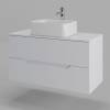 Тумба с раковиной Orange Line Li-100TuwMDF+B02-460W белая матовая, 100 см фото 2
