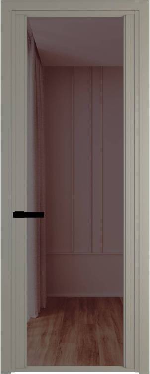 Межкомнатная дверь Profil Doors 2 AGP цвет профиля Никель матовый, стекло безопасное 6 мм золотистая бронза 800x2000