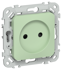 Розетка 1-местная с защитными шторками IEK Flite FI-R13-10-1-K93 фисташковый