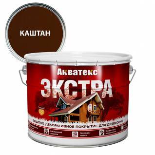 Защитно-декоративное покрытие для древесины Акватекс Экстра алкидное полуглянц каштан 9 л