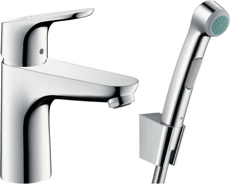 Смеситель для раковины Hansgrohe Focus 31927000 с гигиеническим душем, с донным клапаном Push-Open