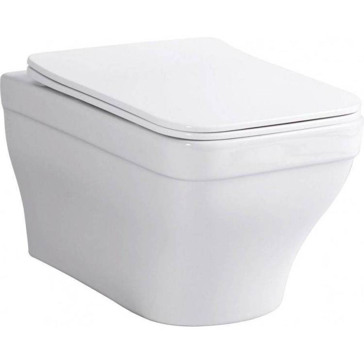Унитаз подвесной Aquanet Elegant W безободковый, с крышкой-сиденьем микролифт