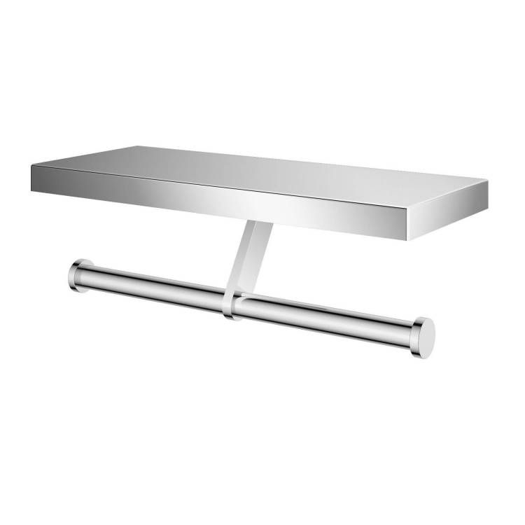 Держатель для туалетной бумаги Wonzon & Woghand WW-V3802-CR двойной с полкой, хром