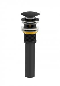 Донный клапан для раковины Wonzon & Woghand WW-88SS03-MB с переливом, черный матовый