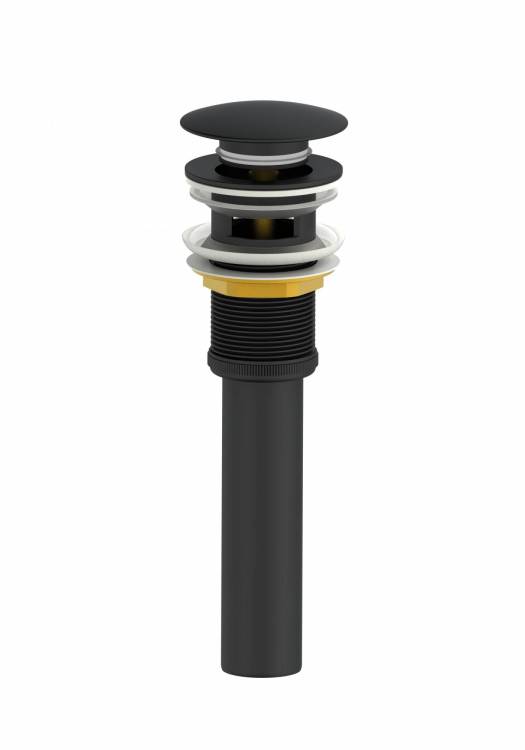 Донный клапан для раковины Wonzon & Woghand WW-88SS03-MB с переливом, черный матовый