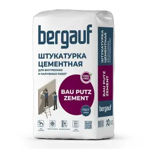 Штукатурка цементная фасадная Bergauf Bau Putz Zement 25 кг