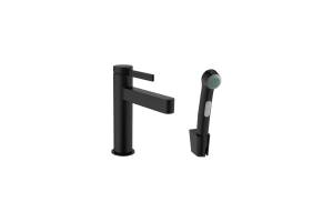 Смеситель для раковины Hansgrohe Finoris 110 76210670 с гигиеническим душем, черный матовый