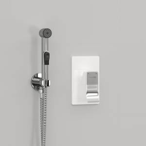 Гигиенический душ Wasserkraft A010657WHITE встраиваемый, шланг 120 см, белый, хром