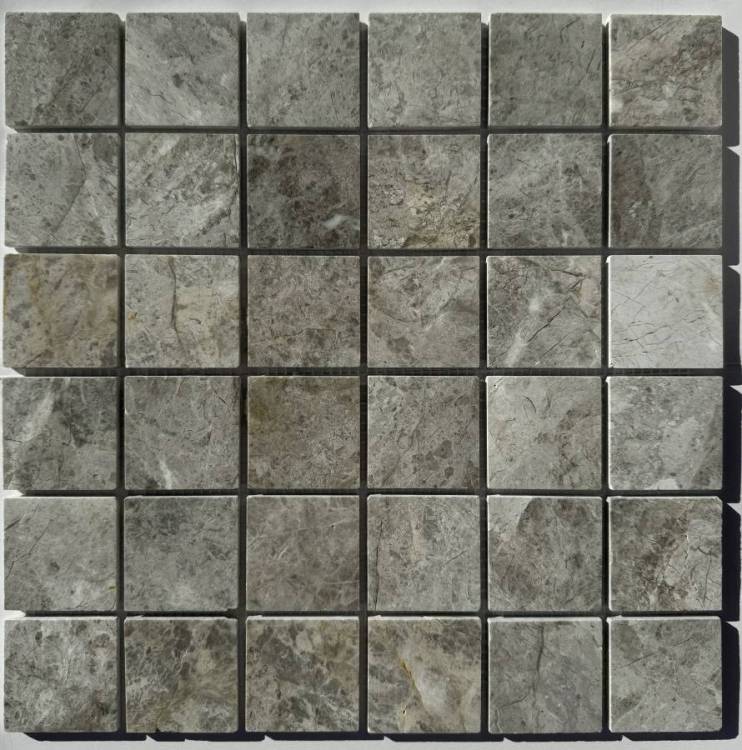 Мозаика Pixel Mosaic Мрамор PIX 332 Tundra Grey 4.8x4.8 Полированная 30.5x30.5х6