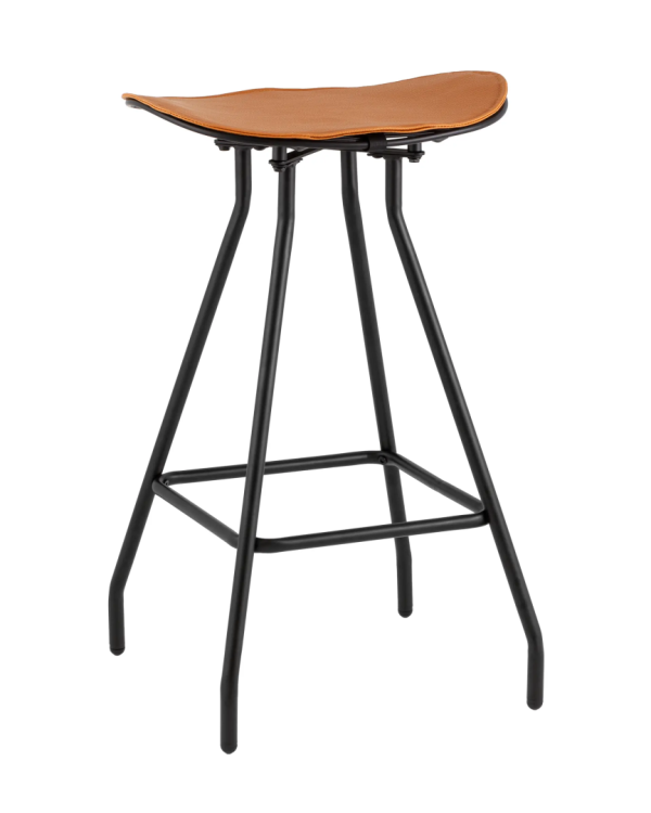 Стул полубарный Stool Group Jerry TMS-26-P brown/bl черный, с коричневой подушкой