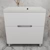 Тумба с раковиной Style Line Матис 80 напольная, белая матовая, раковина жасмин, 82x80x45