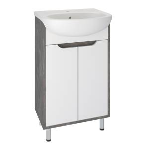 Тумба с раковиной Runo Эко 50 00-00001337 48.2x80 белый, коричневый