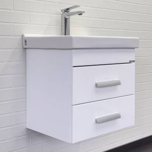 Тумба с раковиной Comforty Никосия-50П 00-00018022 белый глянец