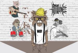 3D Фотообои Artegrafico «Звериная рок-группа» GRAF-037 канвас