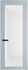 Межкомнатная дверь Profil Doors 1 AGP цвет профиля Серебро, стекло безопасное 6 мм белый триплекс 800x2000