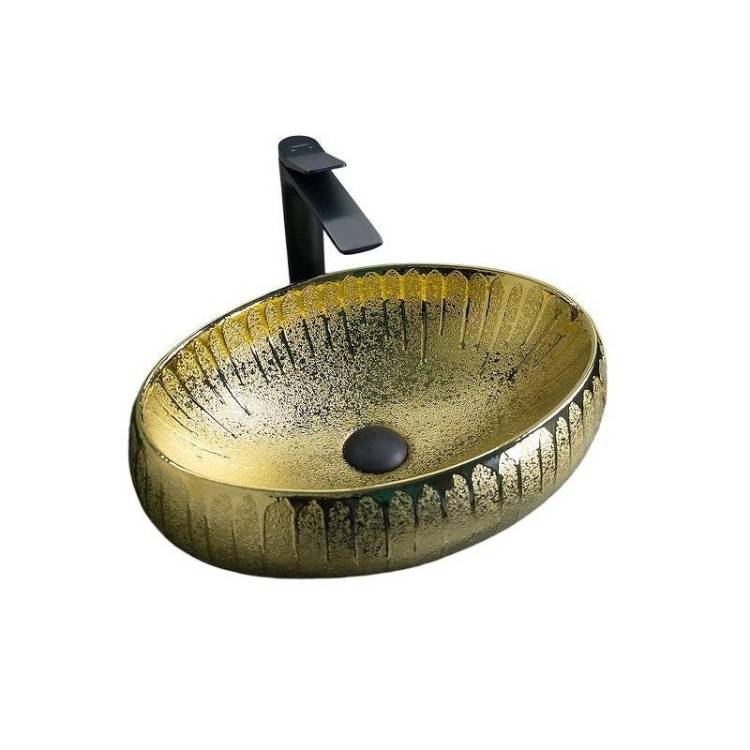 Раковина Gid Lago 52234 9030g 48 см, золотая