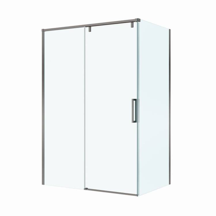 Душевой уголок BelBagno SOFT_CLOSE-1-AH-1-130/90-C-GM профиль оружейная сталь, стекло прозрачное, 130x90x200