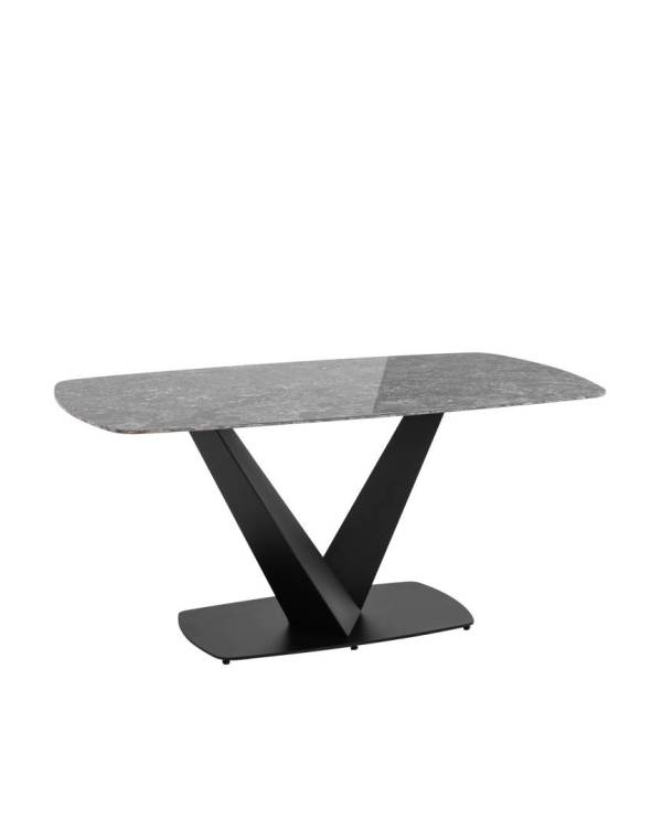 Стол обеденный Stool Group Аврора DF0093DT 160 black DUAL керамика черная 160x90x76