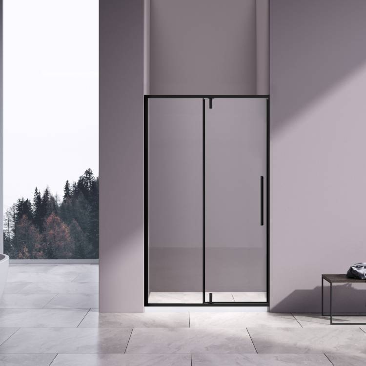 Душевая дверь в нишу Vincea Slim-N VDP-4SN100CLB профиль черный, стекло прозрачное, 100x195