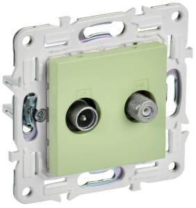 ТВ-розетка TV+SAT IEK Skandy SK-AF20-O-K06 мятный