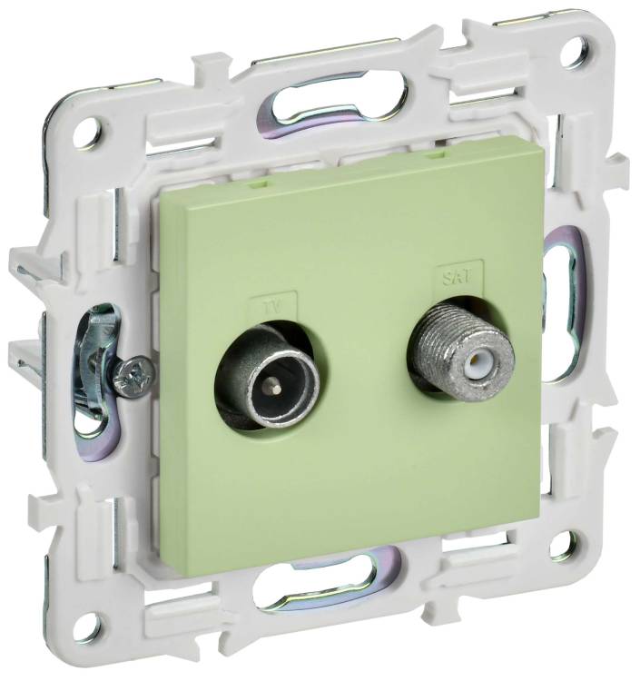 ТВ-розетка TV+SAT IEK Skandy SK-AF20-O-K06 мятный