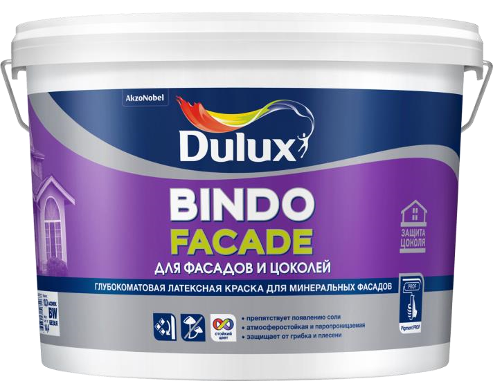DULUX BINDO FACADE краска для фасадов и цоколей, Баз BC (9л)
