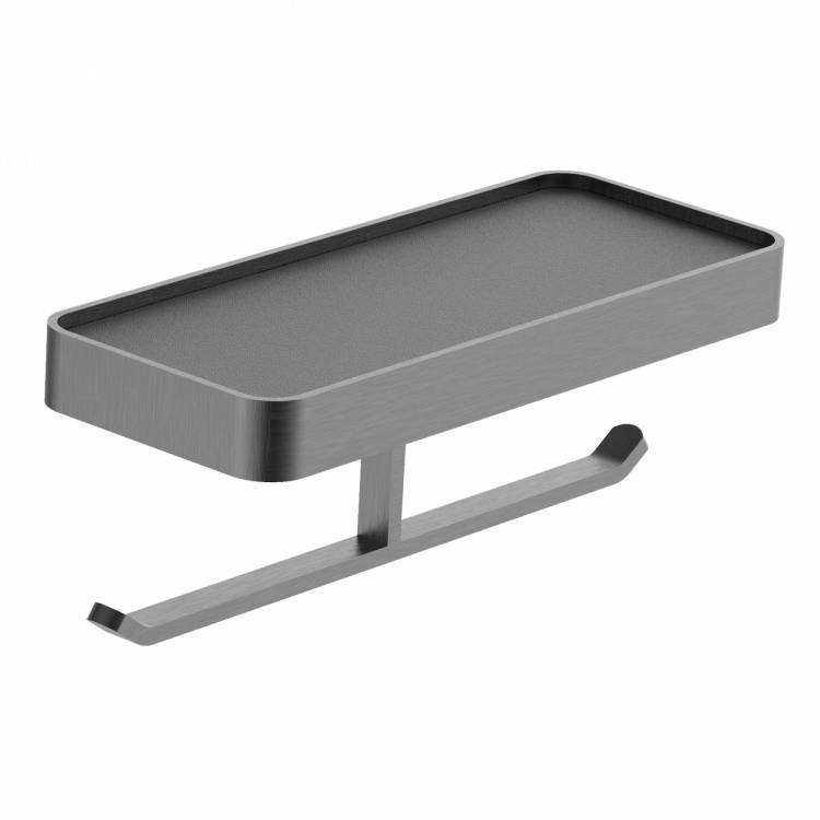 Держатель для туалетной Wonzon & Woghand Lotte WW-8356A-BGM с полкой, темный графит