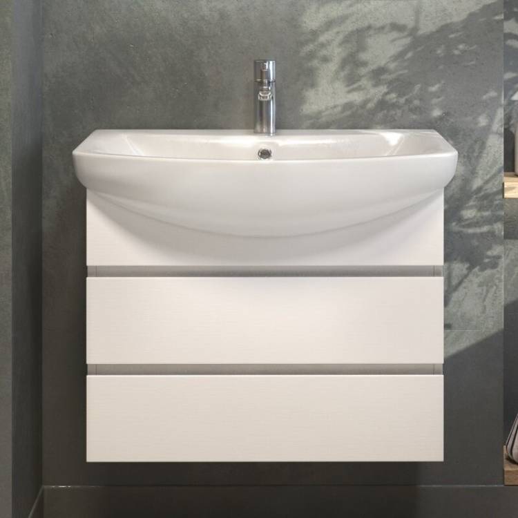 Тумба с раковиной Vigo Wing 700-0-2 tp.WIN.BAL.70.2Y белый, раковина Балтика