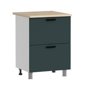 Кухонный модуль напольный Аленушка Лаванда Н2Я 600 Н00240076 изумруд, скоба черный