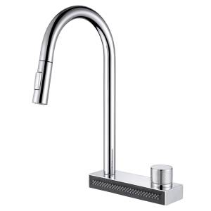Смеситель для кухни Abber Wasser Kreis AF8114 с выдвижной лейкой, хром