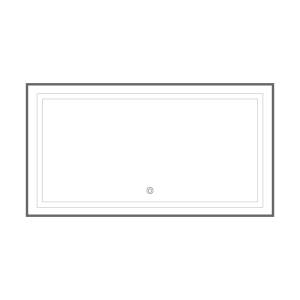 Зеркало Fixsen FX-2120F с LED подсветкой, графит, 120x80 см
