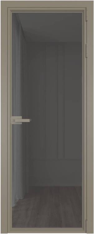 Межкомнатная дверь Profil Doors 1 AV цвет профиля Никель матовый, стекло безопасное 6 мм тонированное 700x2000