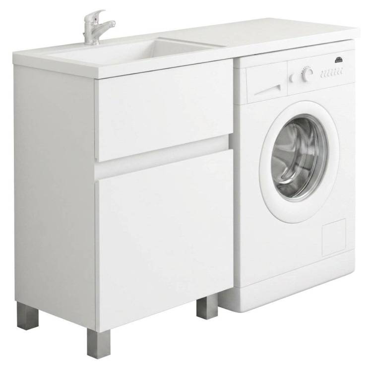Тумба с раковиной Эстет Dallas Luxe 120 напольная, 2 ящика, под стиральную машину, L